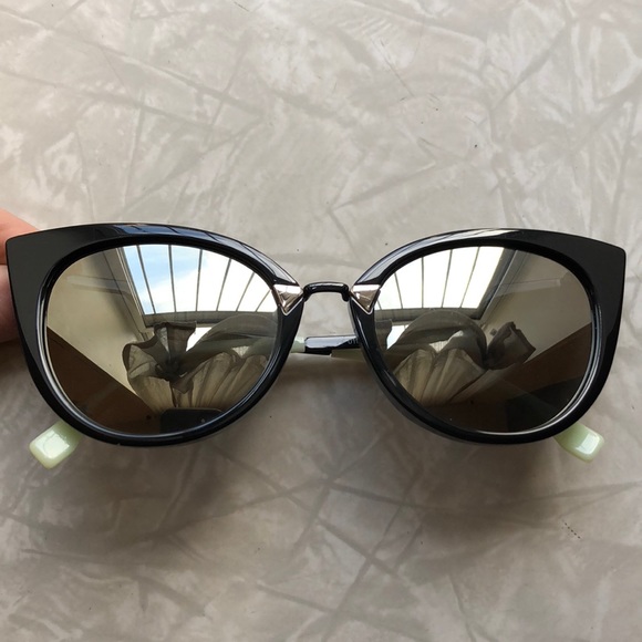 Fendi Mirrored Cat Eye Sunglasses Black Acetate - Picture 3 of 8